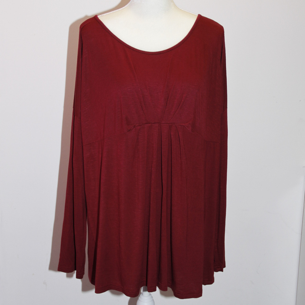 Suzanne Betro dark red blouse zise 2X